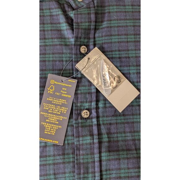 Ralph Lauren Polo Tartan Plaid Long Sleeve Button Up Shirt Men's XL Slim Fit NWT - Picture 4 of 10